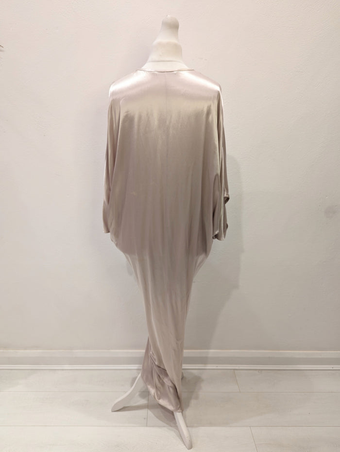 Zara Oyster Satin evening Dress M/L
