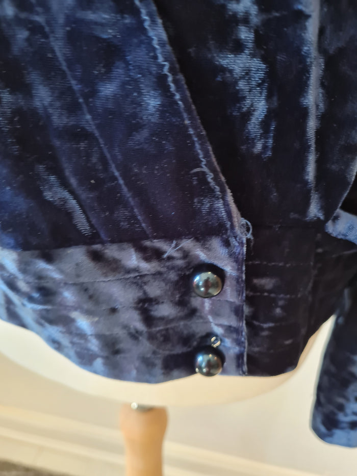 Zara Petrol Velour wrap top Size S