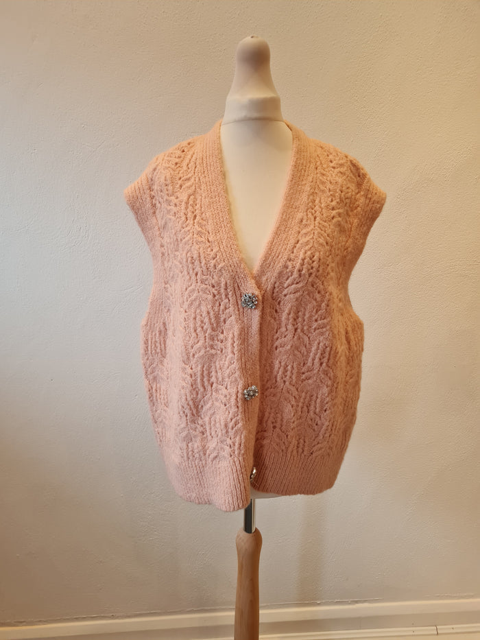 Zara Pink knit vest New L
