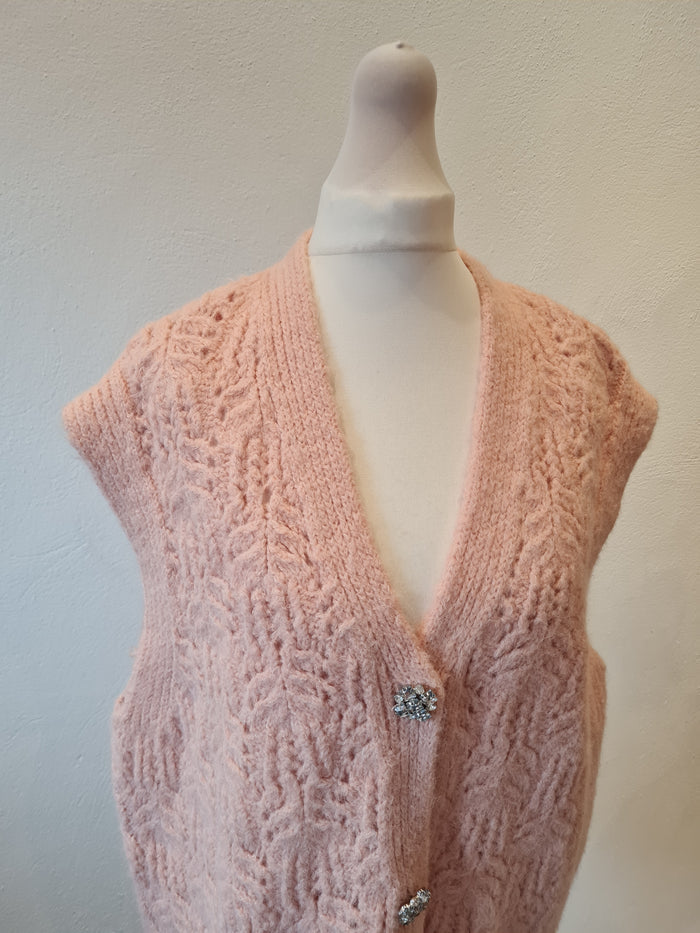 Zara Pink knit vest New L
