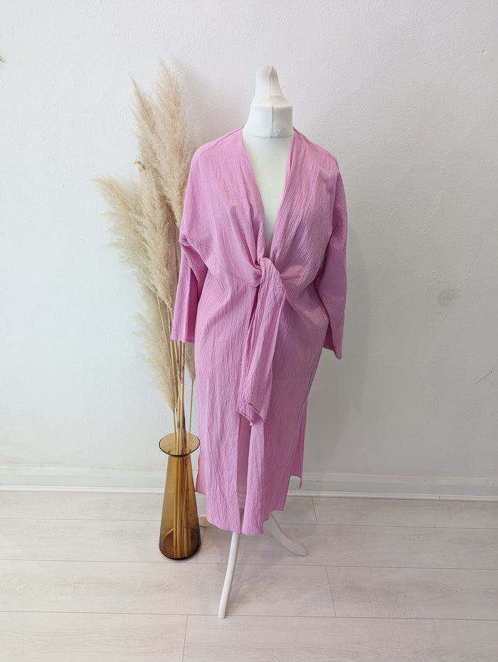 Zara Pink Long Duster Jacket M-L RRP £27.99
