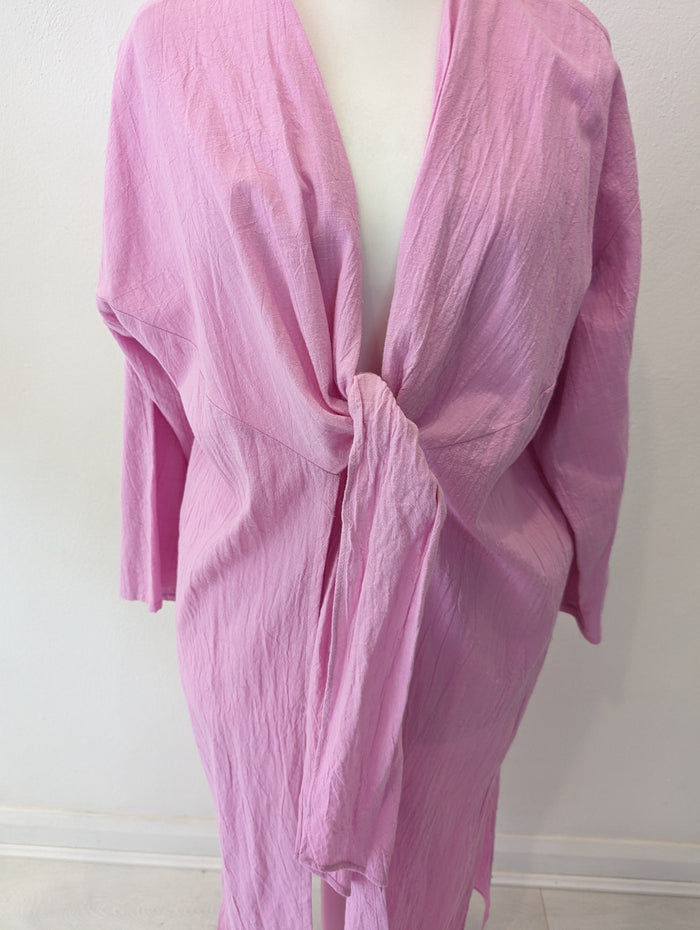 Zara Pink Long Duster Jacket M-L RRP £27.99