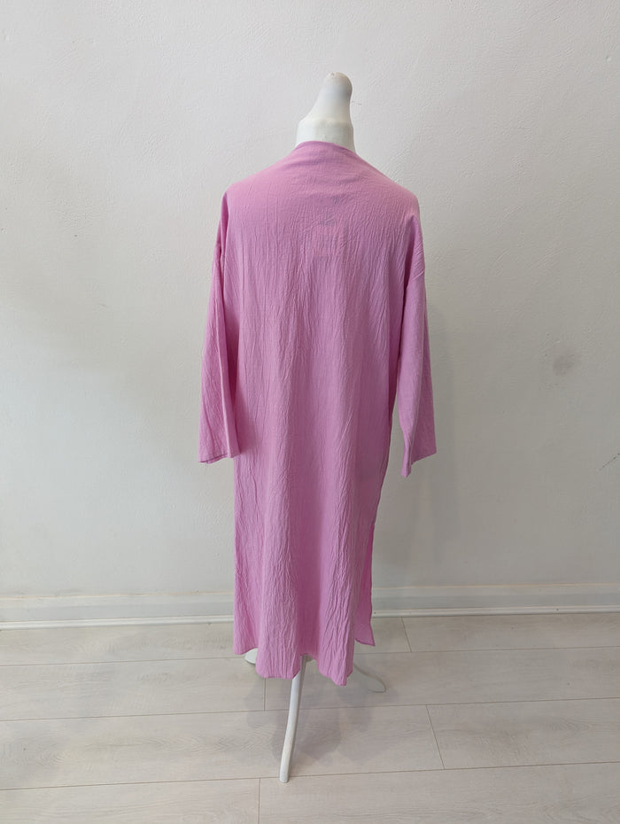 Zara Pink Long Duster Jacket M-L RRP £27.99