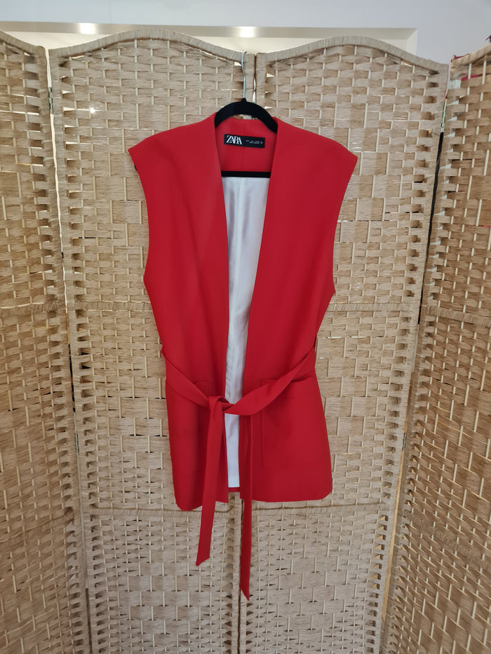 Zara Red long waistcoat L
