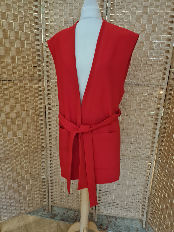 Zara Red long waistcoat L