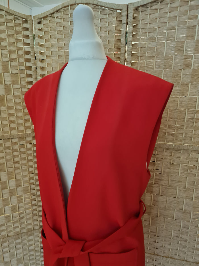 Zara Red long waistcoat L