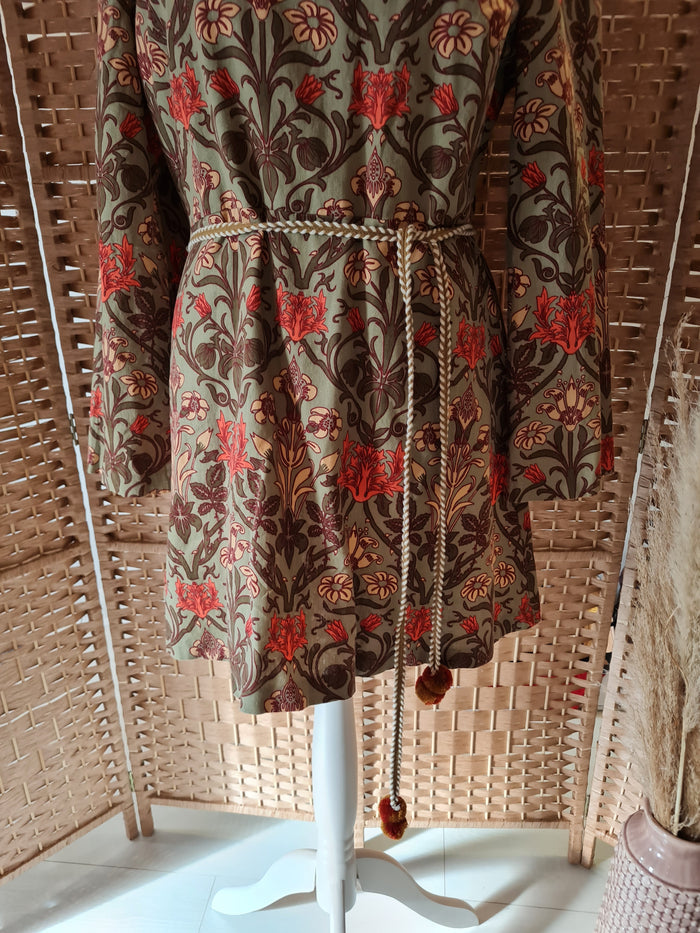 Zara Sage floral dress XXL New RRP 29.99