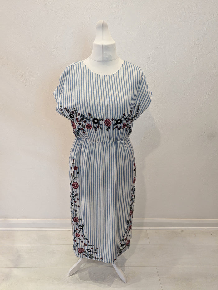 Zara Trf Collection Blue Stripe dress M