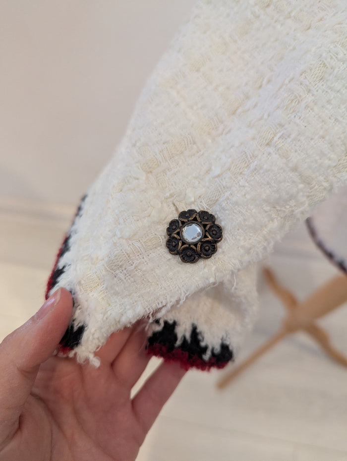 Zara White Tweed Blazer S