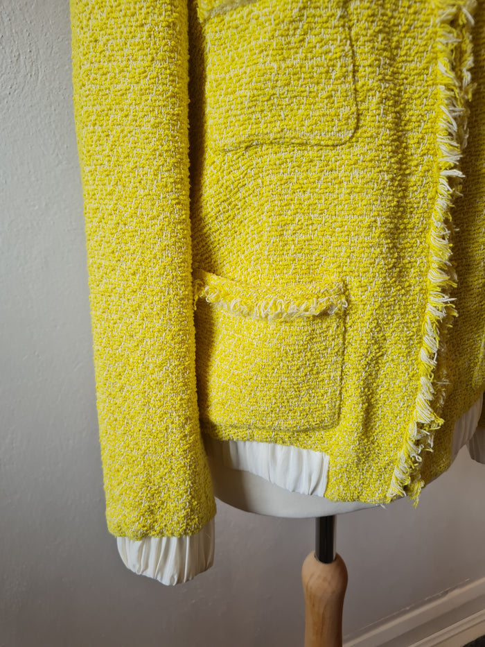 Zara yellow tweed bomber  M