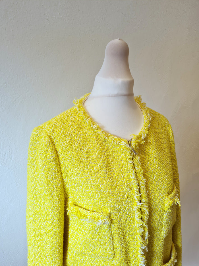 Zara yellow tweed bomber  M