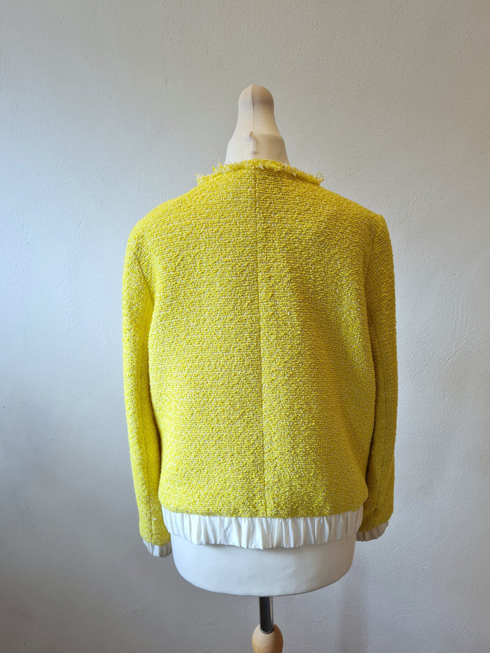 Zara yellow tweed bomber  M