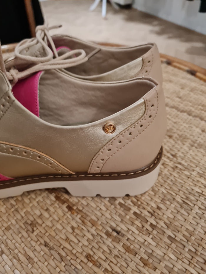Z&C Pink & Gold Brogues Size 6